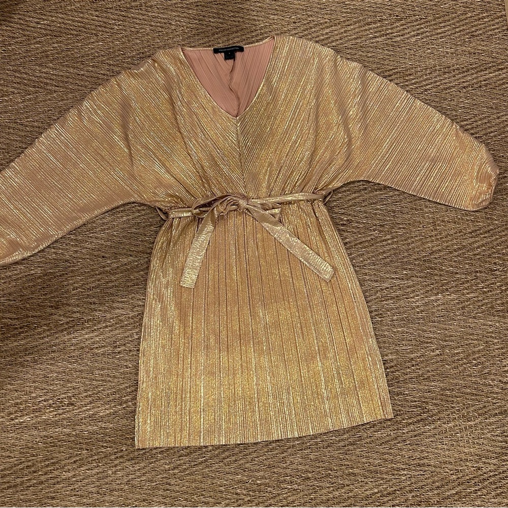 French Connection Sparkly Gold Cocktail Dress S/M